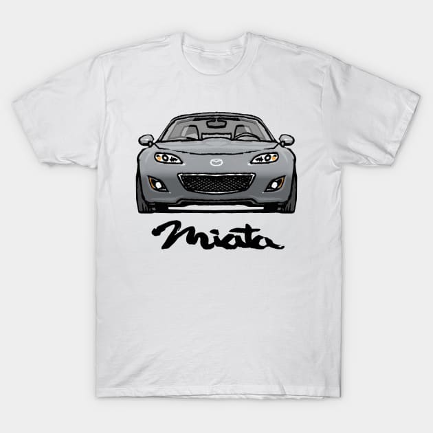 MX5 Miata NC2 Liquid Silver T-Shirt by Woreth